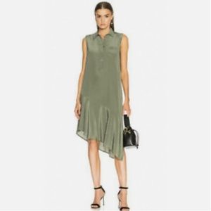 Equipment Femme Tira Asymmetrical Hem Silk Shirt Dress